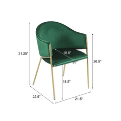 Modern Upholstered Dining Chair With Frame And Plush Velvet
