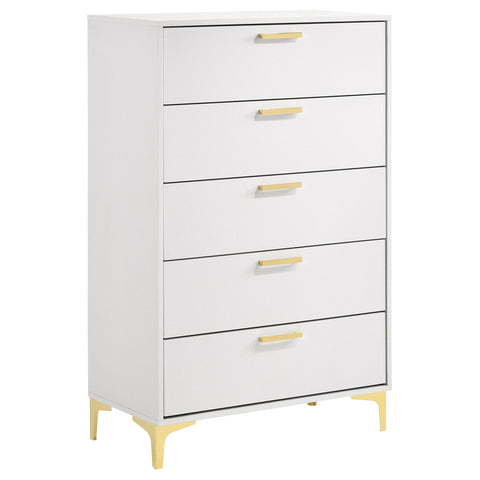 Karena - Rectangular 5 Drawer Chest - White