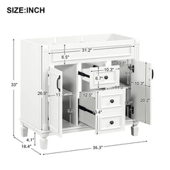 Bathroom Vanity Cabinet With 2 Soft Closing Doors And 2 Drawers