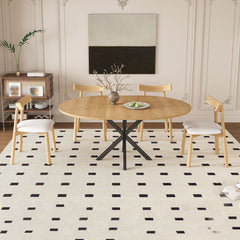 Modern Extendable Round Dining Table Set, Table With Chairs