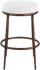 Ferro - Performance Fabric Upholstered Backless Bar Stool - Antique Bronze