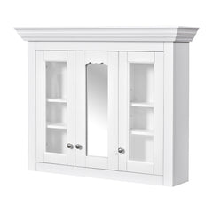 Bathroom Medicine Cabinet With Mirror, 5 Adjustable Closed Shelves, Wall-Mounted - White