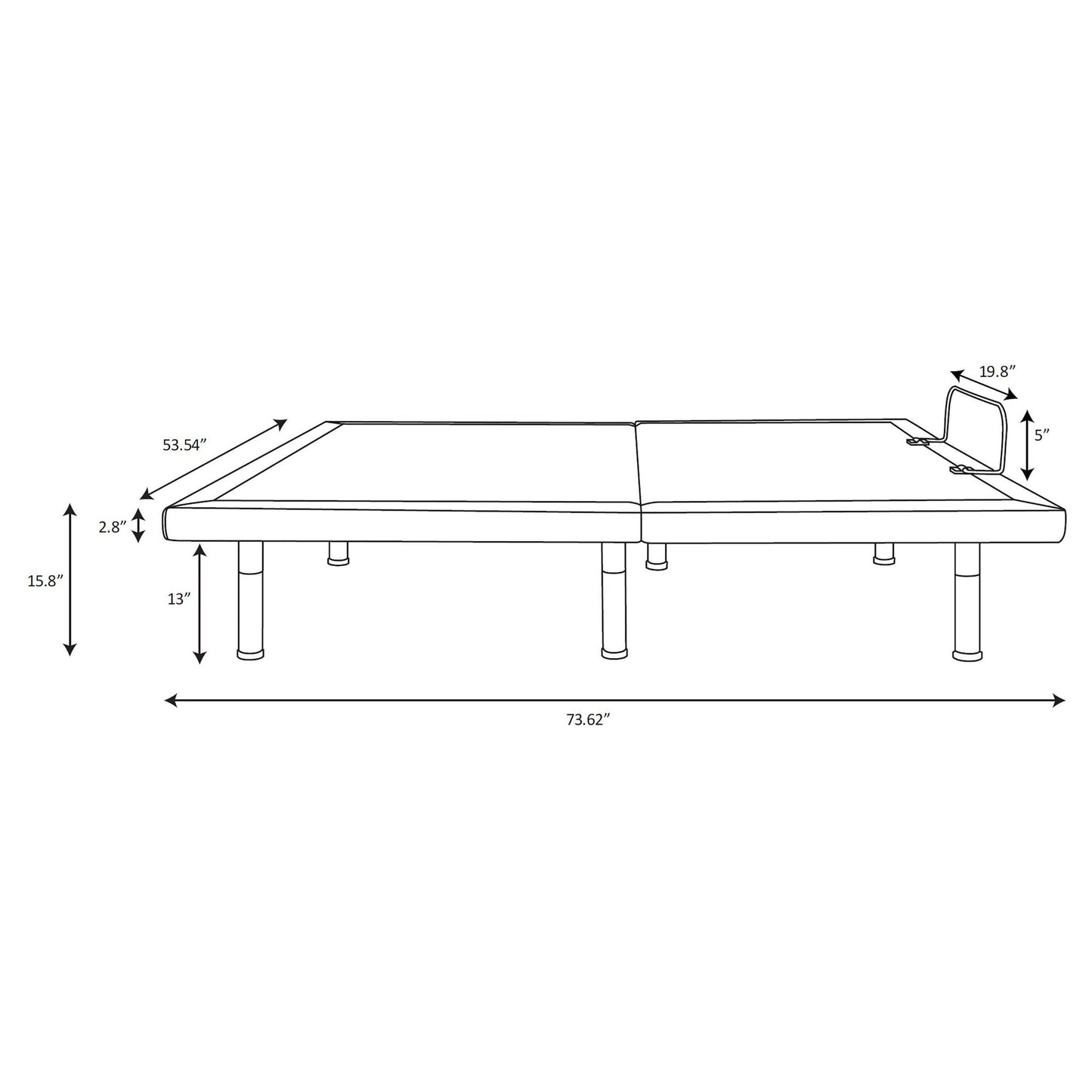 Kelven - Adjustable Bed Base With Wireless Remote And Dual Massage Motors