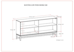 Banting - Low Wide Bookcase - Walnut Brown