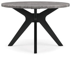 Glinari - Round Dining Room Table - Taupe / Black