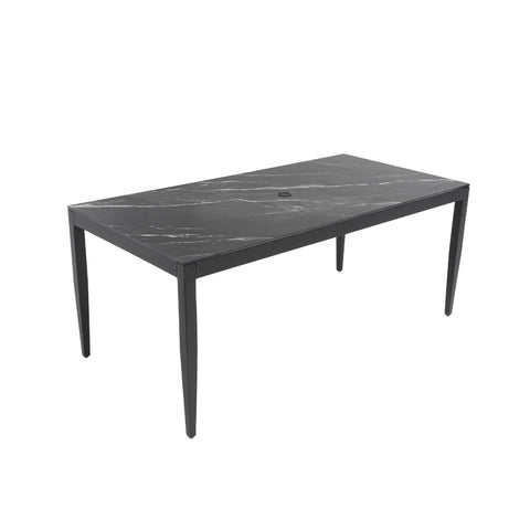 Outdoor Modern Patio Dining Table, Post Tapered Legs, Weatherproof & Rust Free