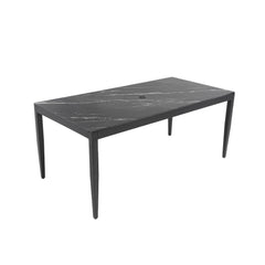 Outdoor Modern Patio Dining Table, Post Tapered Legs, Weatherproof & Rust Free