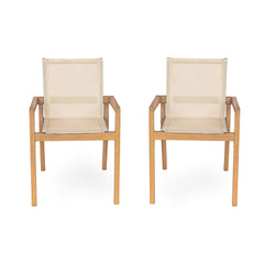 Belfast - Dining Chair With Acacia Wood Frame And Mesh Seating (Set of 2)