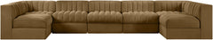 Rummi - Velvet Performance Fabric Upholstered 7 Piece Modular Sectional (With 2 Corner Chairs)