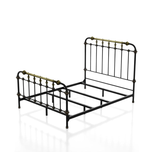 Transitional Style Bed With Accents