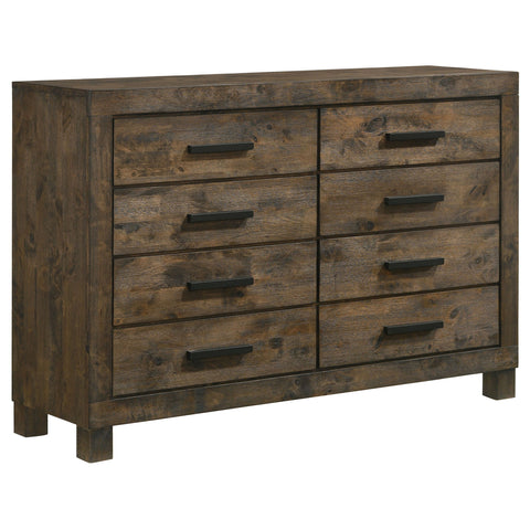 Bren - 8 Drawer Dresser With Pull Handles - Rustic