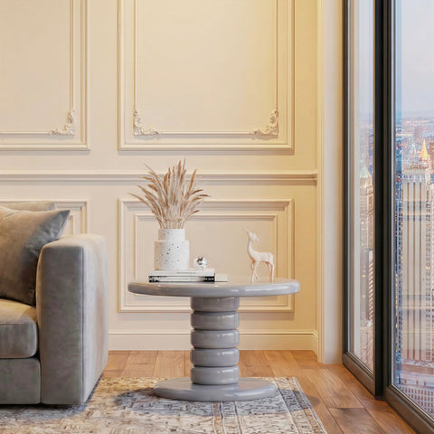 Stacked Cobblestone End Table