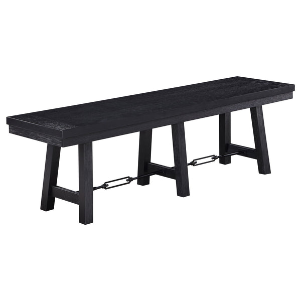 Yesler - Trestle Base Dining Bench - Black