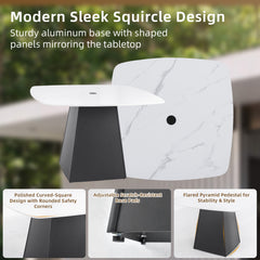 Rounded Square Outdoor Pedestal Dining Table