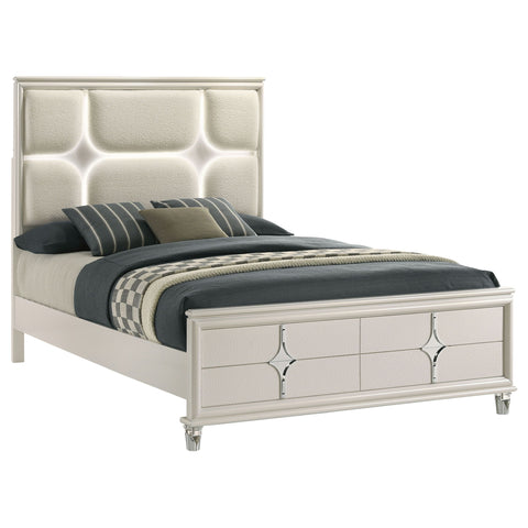 Gwendolyn - Queen Panel Bed With LED Headboard - White