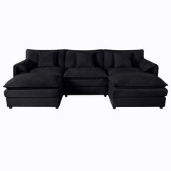 Modern Comfy Deep Seat Modular Sectional Sofa Cloud Couch With Ottoman