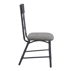 Edina - Side Chair (Set of 2) - Gray Fabric, Oak & Sandy Black