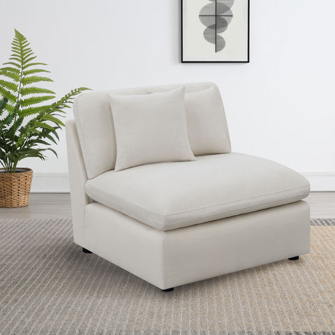 Greeley - Upholstered Armless Chair - Warm Gray