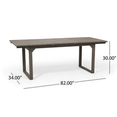 Outdoor Expandable Acacia Wood Dining Table With U Shaped Leg