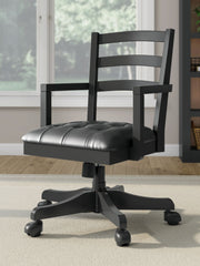 Wildenauer - Brown / Black - Home Office Swivel Desk Chair
