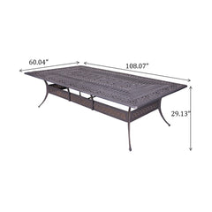 Rectangular Metal Dining Set With Cushions