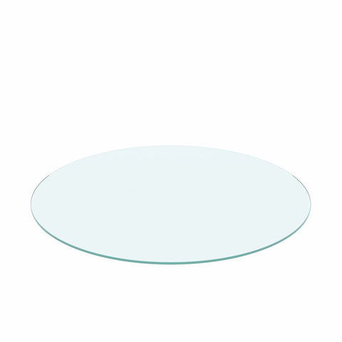36" Round Tempered Glass Table Top Clear Glass 1 / 4" Thick Flat Polished Edge - Transparent
