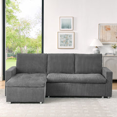 Convertible L Shaped Sleeper Sofa Bed With Reversible Chaise And Storage