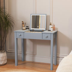 Vanity Table With LED Lights, Flip-Top Mirror And 2 Drawers, Jewelry Storage