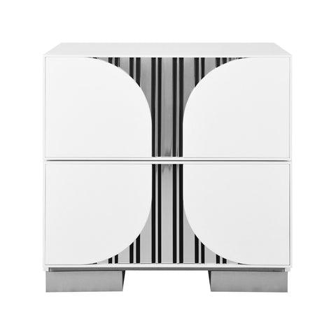 Sasha - Nightstand With Accents - White