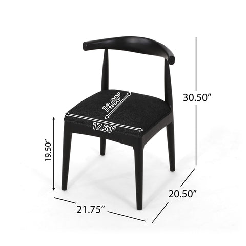 Mid Century Modern Dining Chair Set With Upholstered Seating