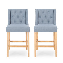 Vienna - Contemporary Fabric Tufted & Wingback Counter Stools (Set of 2)