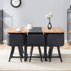 Modern Minimalist Style Marble Pattern Joinery Dining Table With Dining Chairs