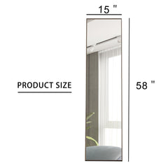 Solid Wood Frame Minimalist Mirror, Bathroom Bedroom Wall Mirror. Enhance Modern Interior Design - Gray / Transparent