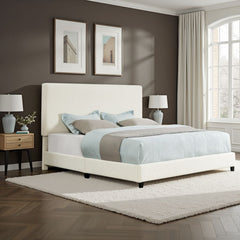 Boucle Upholstered Platform Bed