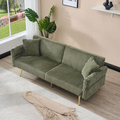 Luxury Corduroy Foldable Double Sofa Bed With Folding Armrests