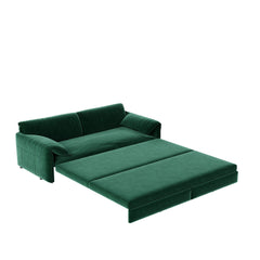Queen Pull Out Sofa Bed, 3 In 1 Convertible Sleeper Sofa With Side Storage For Living Room - Green