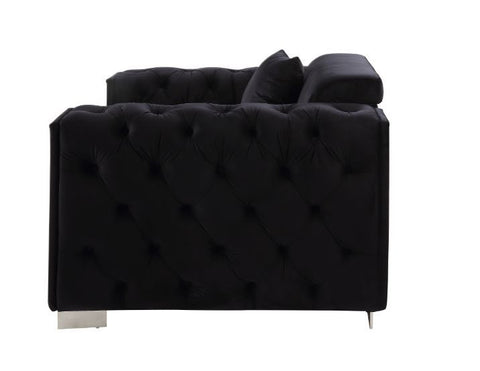 Trislar - Chair With Pillow (Same Lv01399) - Black Velvet