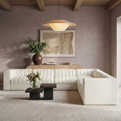 Rummi - Symmetrical Velvet Performance Fabric Upholstered 7 Piece Modular Sectional (With 3 Corner Chairs)