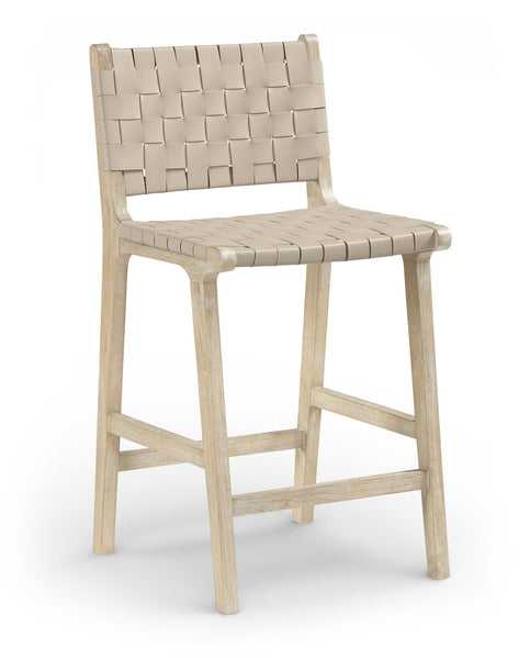 Entwine - Vegan Leather Upholstered Counter Stool - Painted Natural