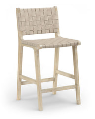 Entwine - Vegan Leather Upholstered Counter Stool - Painted Natural