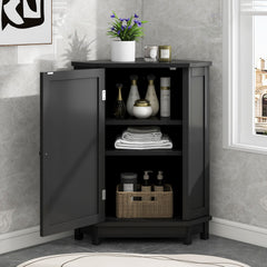 Bathroom Cabinet Triangle Corner Storage Cabinet With Adjustable Shelf Modern Style