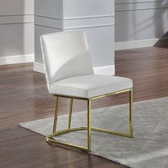Zazie - Side Chair (Set of 2) - White Velvet & Gold