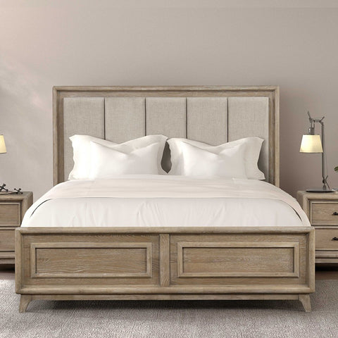 Contemporary Bed With Padded Headboard