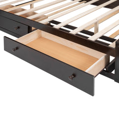 Bed With All In One Cabinet, Shelf And Sockets, Twin Long Trundle