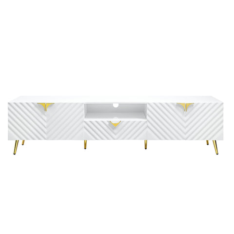 Gaines - High Gloss TV Stand - White