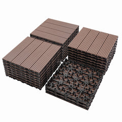 Wood Plastic Composite Deck Tiles, Sustainable Composite Decking Resist Rust, Water, Weather, Easy To Diy & Maintain