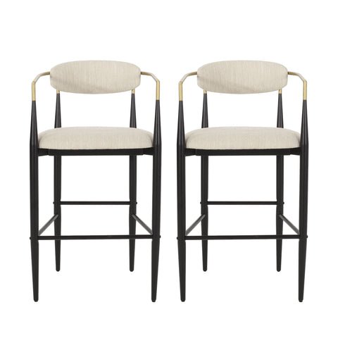 Upholstered Bar Stools With Backs For Kitchen Island (Set of 2)