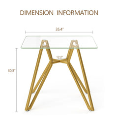 Modern Glass Dining Table With Metal Legs