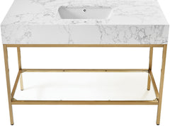 Marmo - Engineered Marble Bathroom Vanity With Gold Base