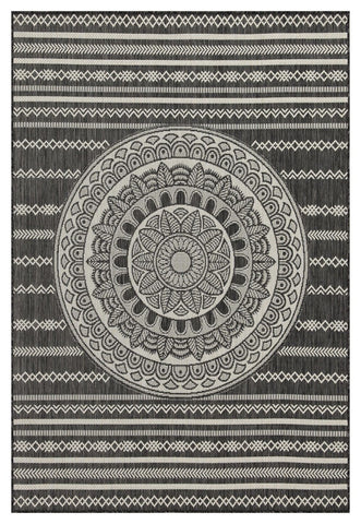 Sunshine - 5'3" X 7'3" Indoor, Outdoor Area Rug - Anthracite - Polypropylene